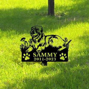 DINOZOZO Irish Wolfhound Dog Grave Marker Garden Stakes Dog Sympathy Gift Cemetery Decor Memorial Custom Metal Signs2