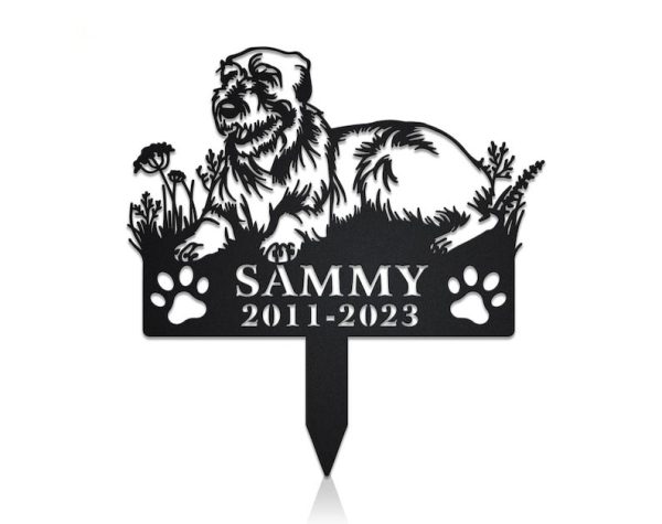 DINOZOZO Irish Wolfhound Dog Grave Marker Garden Stakes Dog Sympathy Gift Cemetery Decor Memorial Custom Metal Signs