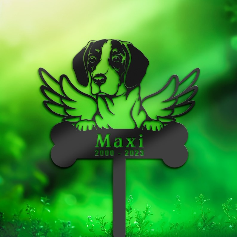 DINOZOZO Istrian Hound Dog Grave Marker Garden Stakes Dog Memorial Gift Cemetery Decor Custom Metal Signs2