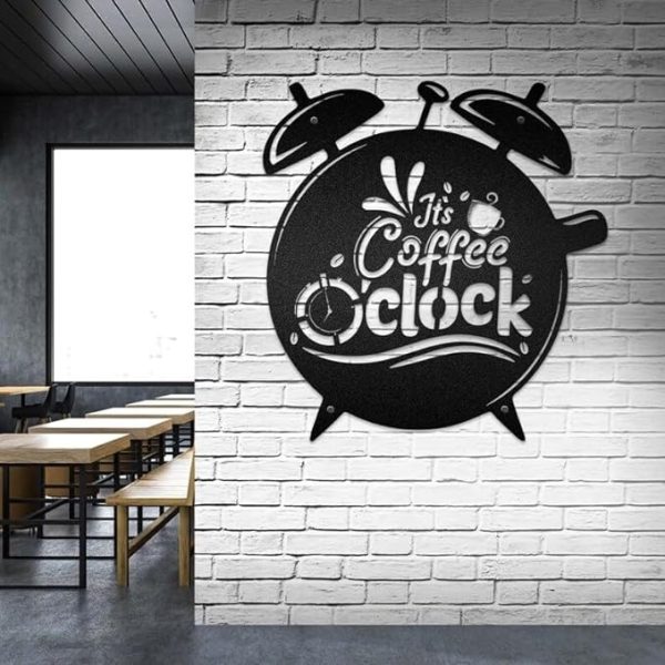 DINOZOZO It’s Coffee O’clock Coffee Bar Business Custom Metal Signs