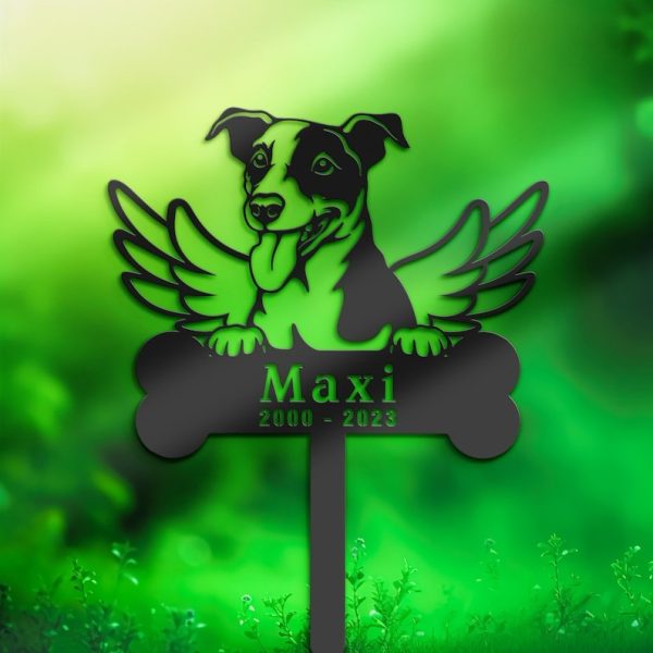 DINOZOZO Jack Russell Terrier Dog Grave Marker Garden Stakes Dog Memorial Gift Cemetery Decor Custom Metal Signs