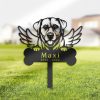 DINOZOZO Labrador Dog Grave Marker Garden Stakes Dog Memorial Gift Cemetery Decor Custom Metal Signs