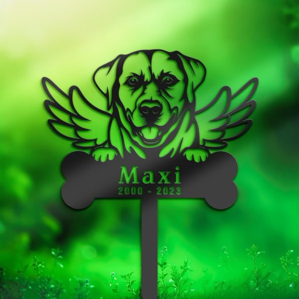 DINOZOZO Labrador Dog Grave Marker Garden Stakes Dog Memorial Gift Cemetery Decor Custom Metal Signs