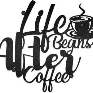 DINOZOZO Life Begins After Coffee Coffee Bar Business Custom Metal Signs