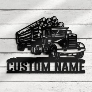 DINOZOZO Logging Truck Driver Business Custom Metal Signs3