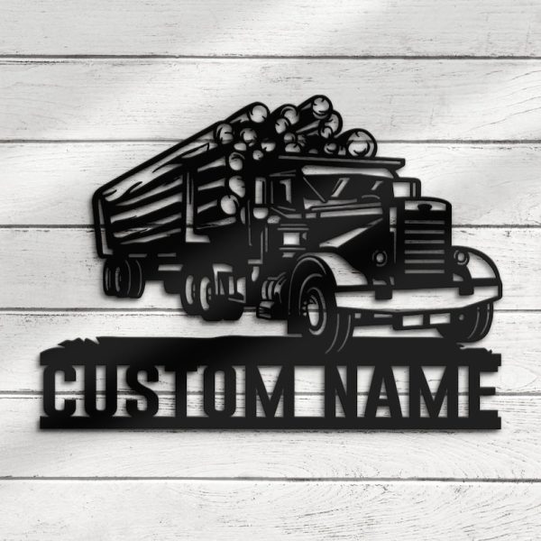 DINOZOZO Logging Truck Driver Business Custom Metal Signs