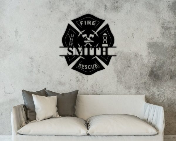 DINOZOZO Maltese Cross Firefighter Fire Department Custom Metal Signs