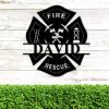 DINOZOZO Maltese Cross Firefighter Fire Department Custom Metal Signs4