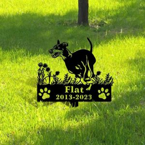 DINOZOZO Manchester Terrier Dog Grave Marker Garden Stakes Dog Sympathy Gift Cemetery Decor Memorial Custom Metal Signs3