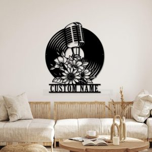 DINOZOZO Microphone Flower Recording Studio Custom Metal Signs2
