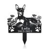 DINOZOZO Miniature Pinscher Dog Grave Marker Garden Stakes Dog Sympathy Gift Cemetery Decor Memorial Custom Metal Signs