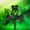 DINOZOZO Miniature Schnauzer Dog Grave Marker Garden Stakes Dog Memorial Gift Cemetery Decor Custom Metal Signs2