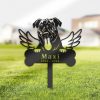 DINOZOZO Mountain Cur Dog Grave Marker Garden Stakes Dog Memorial Gift Cemetery Decor Custom Metal Signs