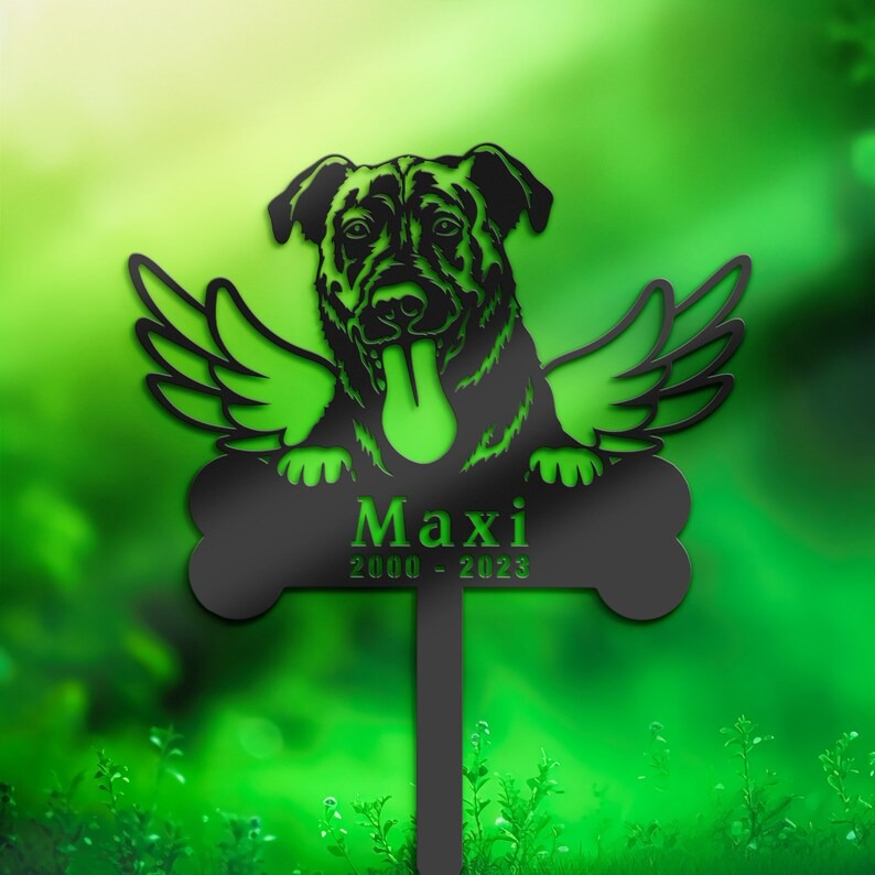 DINOZOZO Mountain Cur Dog Grave Marker Garden Stakes Dog Memorial Gift Cemetery Decor Custom Metal Signs2