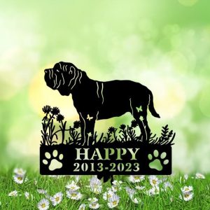 DINOZOZO Neapolitan Mastiff Dog Grave Marker Garden Stakes Dog Sympathy Gift Cemetery Decor Memorial Custom Metal Signs2