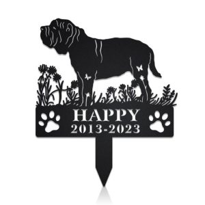 DINOZOZO Neapolitan Mastiff Dog Grave Marker Garden Stakes Dog Sympathy Gift Cemetery Decor Memorial Custom Metal Signs3