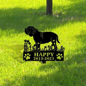 DINOZOZO Neapolitan Mastiff Dog Grave Marker Garden Stakes Dog Sympathy Gift Cemetery Decor Memorial Custom Metal Signs4