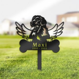 DINOZOZO Newfoundland Dog Grave Marker Garden Stakes Dog Memorial Gift Cemetery Decor Custom Metal Signs