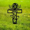 DINOZOZO Newfoundland Dog Grave Marker Garden Stakes Forever Loved Dog Memorial Gift Cemetery Decor Custom Metal Signs2