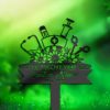 DINOZOZO Nurse Medical Tools Medical Worker Grave Marker Memorial Sign with Stake Sympathy Gifts for Loss of Loved One Custom Metal Signs3