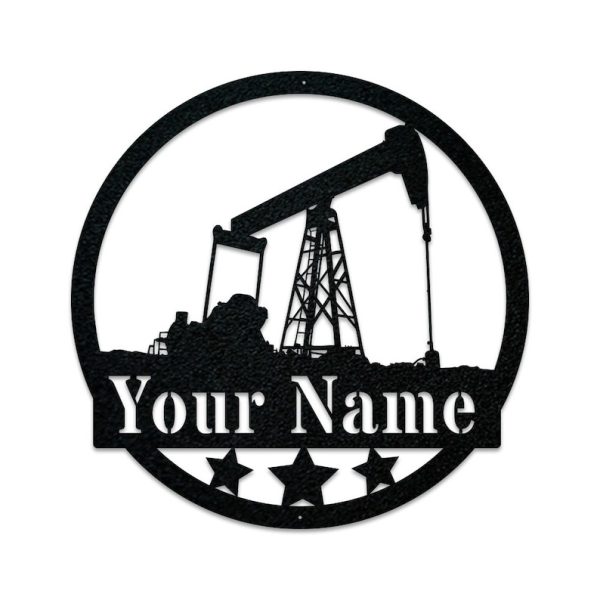 DINOZOZO Oil Rig Oil Well Construction Vehicle Business Custom Metal Signs