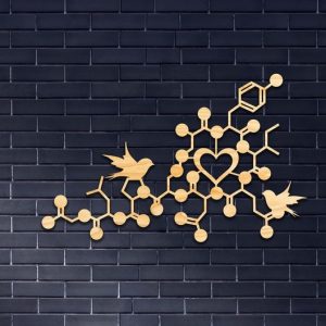 DINOZOZO Oxytocine Heart Molecule Science Art Chemistry Art Custom Metal Signs2