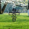 DINOZOZO Papillon Dog Grave Marker Garden Stakes Forever Loved Dog Memorial Gift Cemetery Decor Custom Metal Signs
