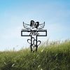 DINOZOZO Papillon Dog Grave Marker Garden Stakes Forever Loved Dog Memorial Gift Cemetery Decor Custom Metal Signs2