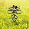 DINOZOZO Papillon Dog Grave Marker Garden Stakes Forever Loved Dog Memorial Gift Cemetery Decor Custom Metal Signs3