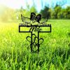 DINOZOZO Papillon Dog Grave Marker Garden Stakes Forever Loved Dog Memorial Gift Cemetery Decor Custom Metal Signs5