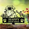 DINOZOZO Pekingese Dog Grave Marker Garden Stakes Dog Sympathy Gift Cemetery Decor Memorial Custom Metal Signs