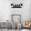 DINOZOZO Personalized Beach Flamingo Palm Tree Address Sign Custom Metal Signs 2