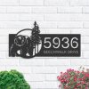 DINOZOZO Personalized Bear Forest Scene Wild Life Address Sign Custom Metal Signs