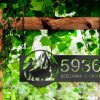 DINOZOZO Personalized Bison Buffalo On Mountain Address Sign Custom Metal Signs2