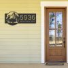 DINOZOZO Personalized Bison Buffalo On Mountain Address Sign Custom Metal Signs3