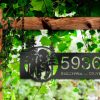 DINOZOZO Personalized Bison in Forest Address Sign Custom Metal Signs2