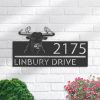 DINOZOZO Personalized Bull and Two Chickens Farm Animal Address Sign Custom Metal Signs