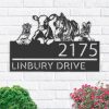 DINOZOZO Personalized Chicken Cow Horse Rabbit Farmhouse Farm Animals Address Sign Custom Metal Signs
