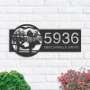 DINOZOZO Personalized Dairy Cow Farm Address Sign Custom Metal Signs