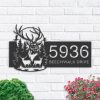 DINOZOZO Personalized Deer Buck Forest Scene Address Sign Custom Metal Signs