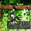 DINOZOZO Personalized Deer Buck Head Mountain Scene Address Sign Custom Metal Signs2