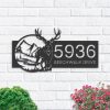 DINOZOZO Personalized Deer Mountain Wild Scene Address Sign Custom Metal Signs