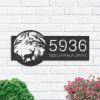 DINOZOZO Personalized Deer in Woodland Address Sign Custom Metal Signs