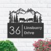 DINOZOZO Personalized Deers Forest Address Sign Custom Metal Signs