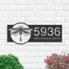 DINOZOZO Personalized Dragonfly Address Sign Custom Metal Signs