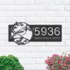 DINOZOZO Personalized Finch Bird on Tree Branch Address Sign Custom Metal Signs
