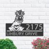 DINOZOZO Personalized Floral Chicken Farm Animal Farmhouse Ranch Address Sign Custom Metal Signs