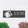 DINOZOZO Personalized Floral Hummingbird Address Sign Custom Metal Signs 1
