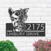 DINOZOZO Personalized Floral Llama Animal Address Sign Custom Metal Signs