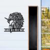 DINOZOZO Personalized Floral Unicorn Address Sign Custom Metal Signs